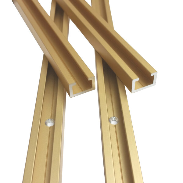 M8 C-Profil 2m Gold Edition, gebohrt, mit Schrauben
