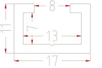 5er Pack M8 C-Profil 1m