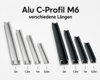 M6 C-Profil Aluminium verschiedene Längen und Farben