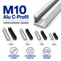 Aluminium C-Profil M10 22x13 mm – verschiedene...