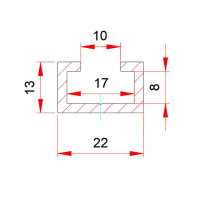 M10 C-Profil Aluminium verschiedene Längen und Farben