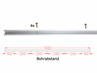 2x M8 C-Profil 1 m Silber gebohrt inkl. Zubehörbox 55-tlg.